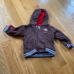 Carter's Brown Hoodie with Red Accents